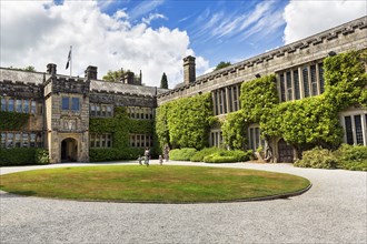 Lanhydrock House with visitors, Bodmin, Cornwall, England, United Kingdom, Europe