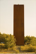 The Rusty Nail, a 30m high observation tower on the Sorno Canal, built of Corten steel. The name