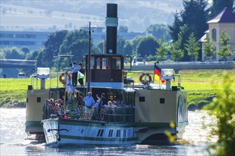 Steamship on the Elbe in Dresden