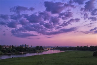 Dresden silhouette seen from the Waldschlösschen Bridge