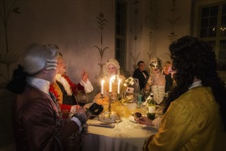 Masquerade ball at Rammenau Baroque Palace, Rammenau Palace in Rammenau near Bischofswerda in the