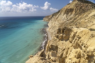 Beach on the cliffs of Cape Aspro near Pissouri, Cyprus, Europe