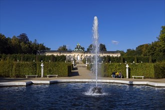 Sanssouci Palace, Royal Summer Palace with 18th century furniture and famous vineyard terraces