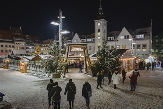 The Freiberg Christmas Market on the Obermarkt in front of the town hall