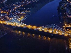 Elbe Bridge Blue Wonder in the Evening