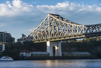 Train iron bridge in Brisbane across Brisbane river, Queensland, Australia, Oceania