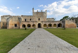 Frontage of Convent of San Bernardino of Sienna, Valladolid, Yucatan, Mexico, Central America