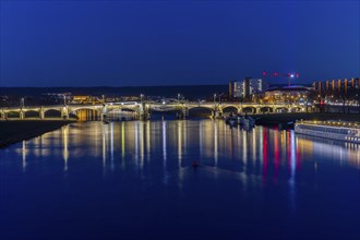 The renovated Albert Bridge with new lighting