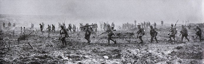 Canadian soldiers a the Vimy Ridge battle, April 1917, Pas-de-Calais department, France, Europe