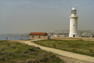 Lighthouse in Paphos Archaeological Park, Cyprus, Europe