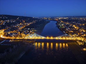 Elbe Bridge Blue Wonder in the Evening