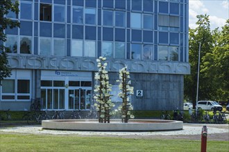 The glass fountain (also hyacinth fountain) on Pirnaischer Platz in front of the former Robotron