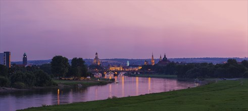 Dresden silhouette seen from the Waldschlösschen Bridge