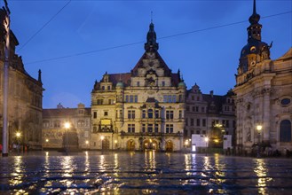 House of Estates, Procession of Princes, Georgentor, Hausmannsturm and Court Church on Schlossplatz