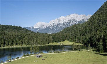 Ferchensee, back Karwendel, Bavaria, Germany, Europe