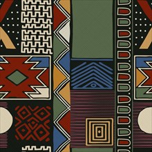 Abstract tribal background, vector seamless pattern