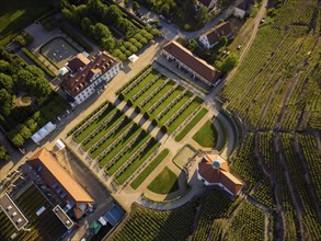 Wackerbarth Castle, originally Wackerbarths Ruh', is a Baroque castle surrounded by vineyards in