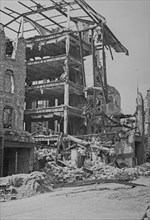 Houses destroyed after the bombing at Waisenhausstrasse 22, exact date of photograph estimated