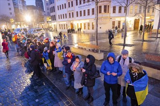 On the first anniversary of the Russian invasion of Ukraine, a large solidarity rally of Dresdeners