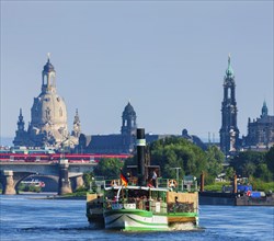 Steamship on the Elbe in Dresden