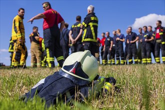 During controlled field fires, the firefighters were able to test various extinguishing methods,