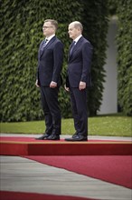 (R-L) Olaf Scholz, Federal Chancellor, receives. Petteri Orpo, Prime Minister of the Republic of