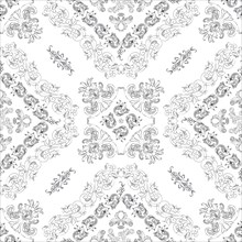 Hand drawn seamless floral pattern on a white background, vector textile template