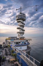 Bungy Tower on the Pier on the Beach at Sunset, The Hague, Netherlands