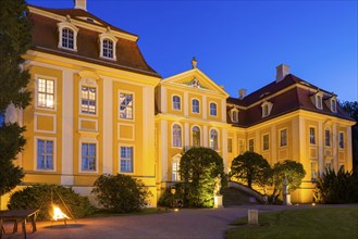 Baroque Rammenau Castle in Lusatia, on a summer evening. Rammenau Castle in Rammenau near