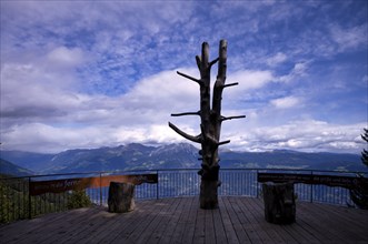 Wisdom on a plaque, sign, Schöne Aussicht viewpoint, Vigiljoch, Glaubensweg trail, near Lana, South