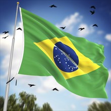 Flag of Brazil, This is a computer generated and 3d rendered image