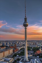 Sunset over the television tower