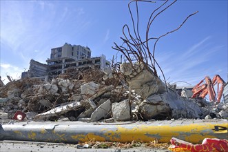 CHRISTCHURCH, NEW ZEALAND, NOVEMBER 16, 2012, Piles of rubble in Christchurch, South Island, New