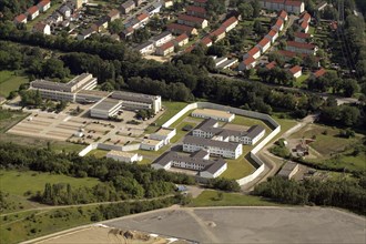 Prison in Gelsenkirchen. Prison. Correctional centre. JVA, Aerial view, Prison Jail at