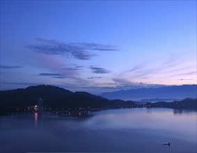 Early morning dawn at the beautiful Sun Moon Lake in Taiwan