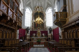 Interior view, Altar, Court Church Innsbruck, Innsbruck, Tyrol, Austria, Europe