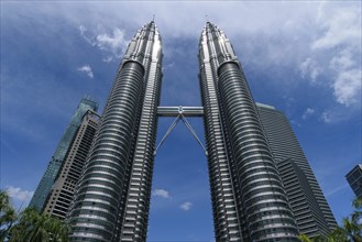 Petronas Twin Towers, the most famous twin skyscrapers in Kuala Lumpur, Malaysia, Asia