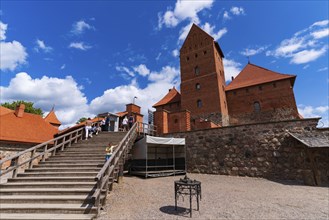 Trakai Island Castle on Lake Galve in Trakai, Lithuania, Europe