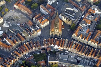 Münster city centre, Prinzipalmarkt, Lamberti Church