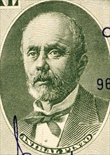 Anibal Pinto (1825-1884) on 5 Centimos on 50 Pesos 1960 Banknote from Chile. President of Chile