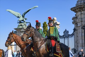 Hungarian Royal Horse Guards at Budapest Castle, Hungary, Europe