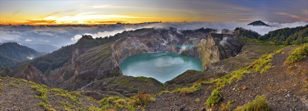 Sunrise view of Kelimutu volcano in Flores island, Indonesia, Asia