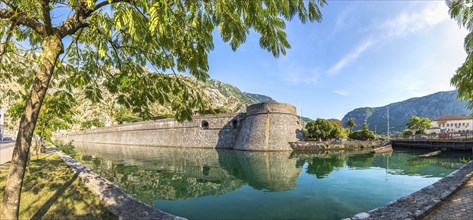 Panorama of ancient fortress in Kotor Old Town, Montenegro, Europe