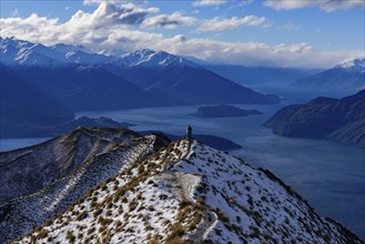 Lake Wanaka and Roys Peak in winter, South Island, New Zealand, Oceania