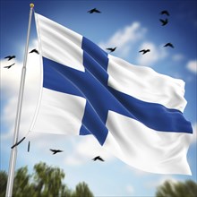 Flag of Finland, This is a computer generated and 3d rendered image