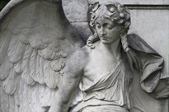 Cemetery mourning statue of a woman