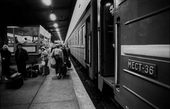 Germany, Berlin, 8 November 1990, trains from the Soviet Union arrive at Lichtenberg station,