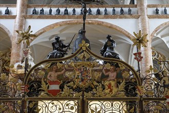 Interior view, grille, High Tomb of Emperor Maximilian, Schwarze Mander, Court Church Innsbruck,