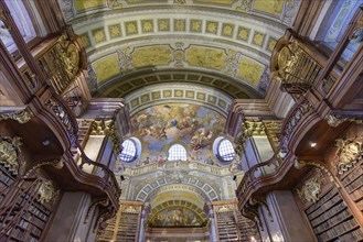 National Library State Hall, State Hall of the Austrian National Library in Vienna, Austria, Europe