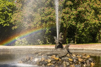 Pictures from Ballenstedt Harz Selketal Fountain with fountain and rainbow